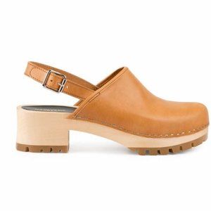 Swedish Hasbeens Jill Nature Leather Clogs
